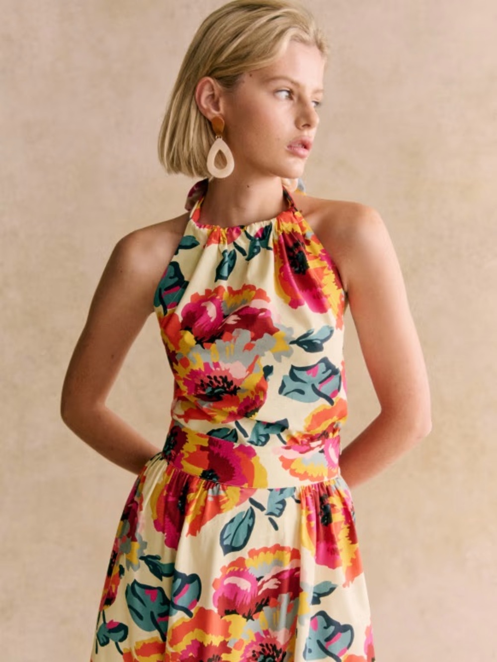 NWT Sézane x Momoni Koffi Blouse in Maxi Flowers Ecru Size 6/38